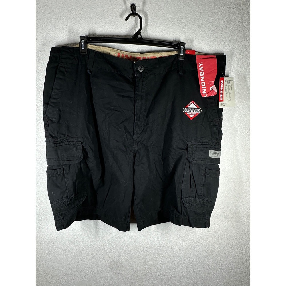 Unionbay Cargo Shorts Mens 48 Black Survivor Vintage Cotton pockets